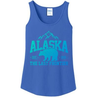 Alaska The Last Frontier Est 1959 Grizzly Bear Mountains Cool Gift Ladies Essential Tank