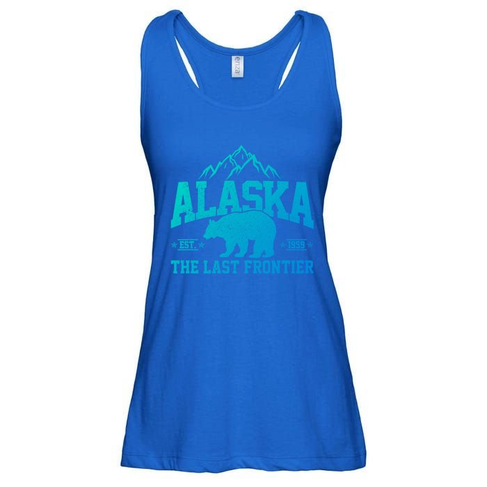 Alaska The Last Frontier Est 1959 Grizzly Bear Mountains Cool Gift Ladies Essential Flowy Tank