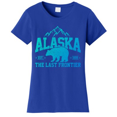 Alaska The Last Frontier Est 1959 Grizzly Bear Mountains Cool Gift Women's T-Shirt