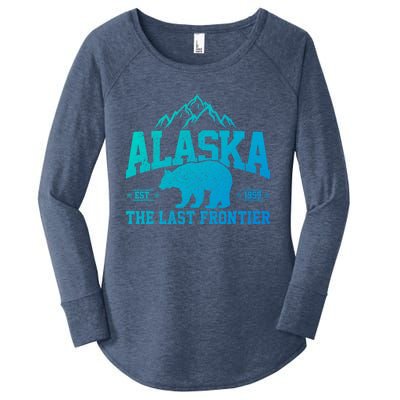 Alaska The Last Frontier Est 1959 Grizzly Bear Mountains Cool Gift Women's Perfect Tri Tunic Long Sleeve Shirt