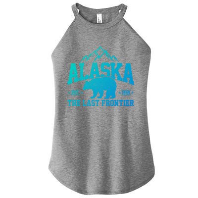 Alaska The Last Frontier Est 1959 Grizzly Bear Mountains Cool Gift Women's Perfect Tri Rocker Tank