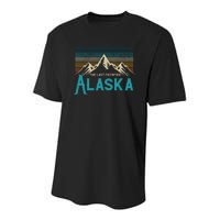 Alaska The Last Frontier Vintage Mountains Nature Gift Youth Performance Sprint T-Shirt