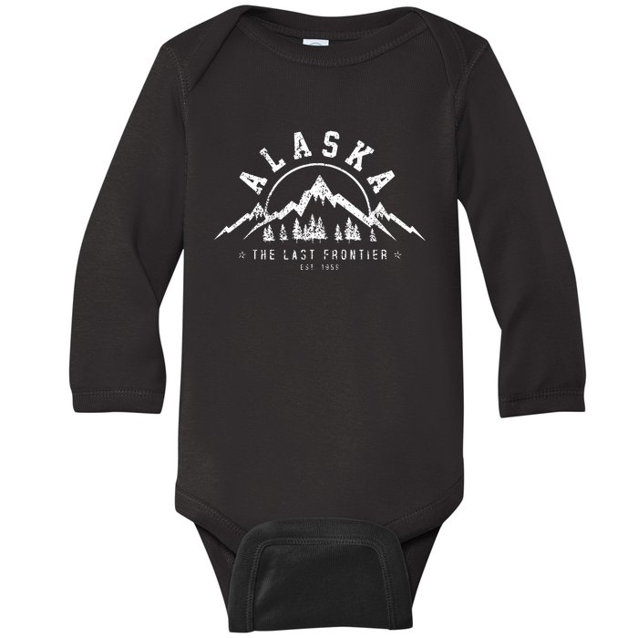 Alaska The Last Frontier Est 1959 Mountains Nature Gift Baby Long Sleeve Bodysuit