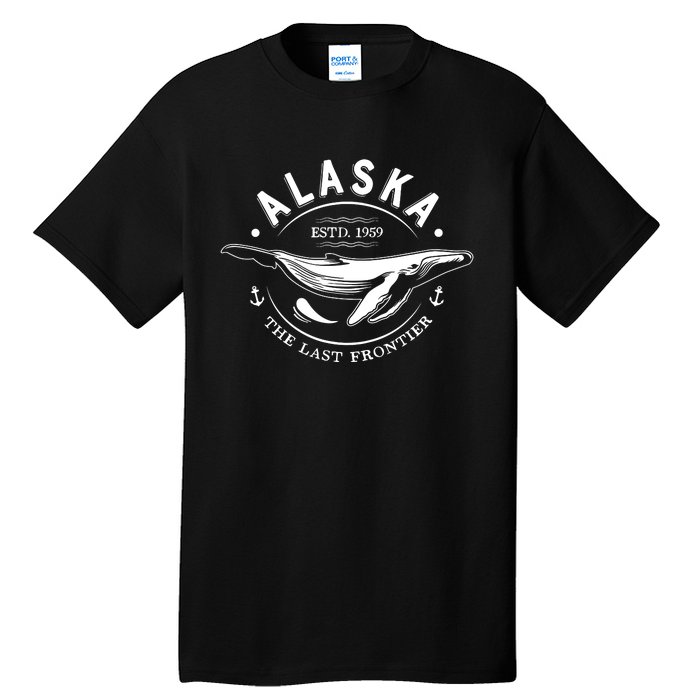 Alaska The Last Frontier Whale Home Cruise Vintage Tall T-Shirt