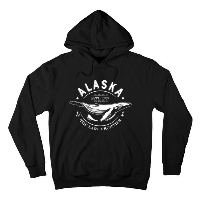 Alaska The Last Frontier Whale Home Cruise Vintage Tall Hoodie