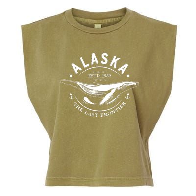 Alaska The Last Frontier Whale Home Cruise Vintage Garment-Dyed Women's Muscle Tee