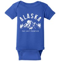 Alaska The Last Frontier Vintage Mountains Moose Hiking Gift Baby Bodysuit