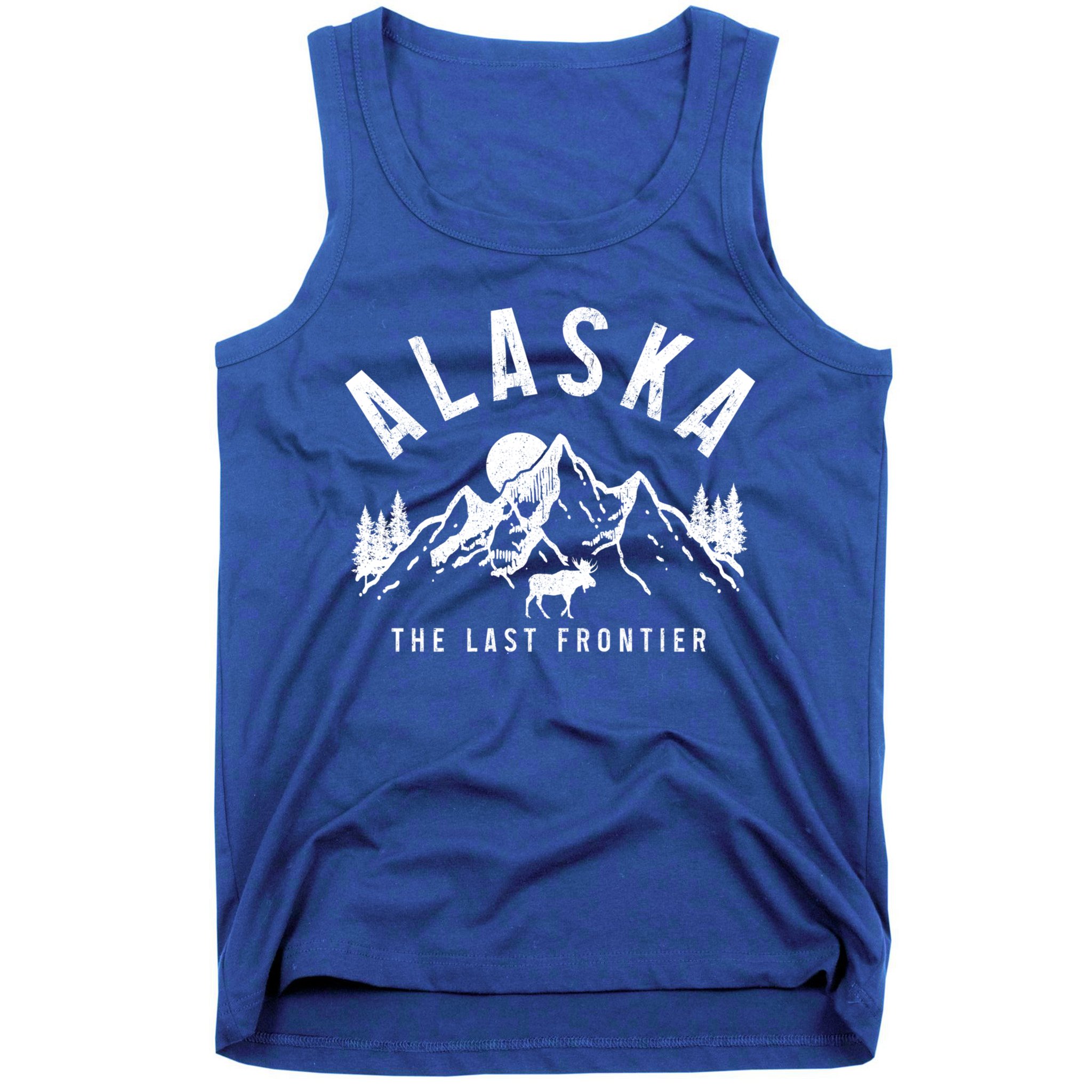 Alaska The Last Frontier Vintage Mountains Moose Hiking Gift Tank Top