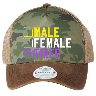 Asexual Transexual Lgbt Pride Gift Tired Non Binary Legacy Tie Dye Trucker Hat