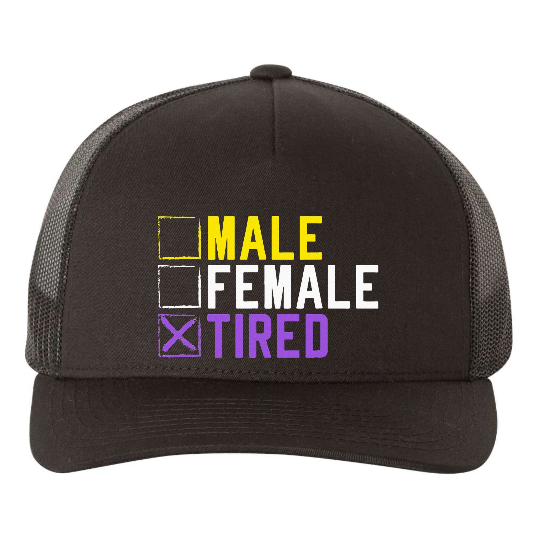 Asexual Transexual Lgbt Pride Gift Tired Non Binary Yupoong Adult 5-Panel Trucker Hat