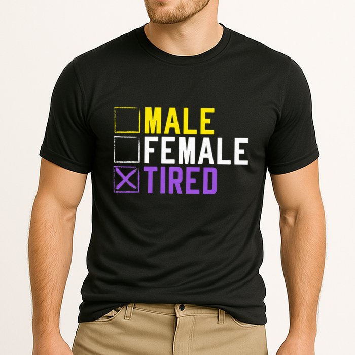 Asexual Transexual Lgbt Pride Gift Tired Non Binary Performance Shirt