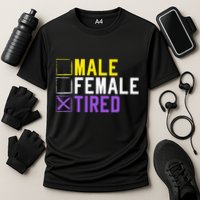 Asexual Transexual Lgbt Pride Gift Tired Non Binary Performance Shirt