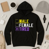 Asexual Transexual Lgbt Pride Gift Tired Non Binary Hoodie