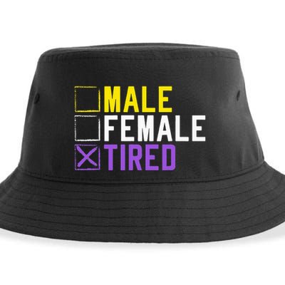 Asexual Transexual Lgbt Pride Gift Tired Non Binary Sustainable Bucket Hat