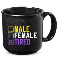 Asexual Transexual Lgbt Pride Gift Tired Non Binary 15oz Campfire Ceramic Mug