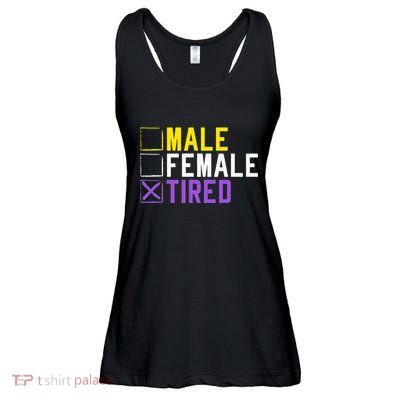 Asexual Transexual Lgbt Pride Gift Tired Non Binary Ladies Essential Flowy Tank