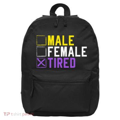 Asexual Transexual Lgbt Pride Gift Tired Non Binary 16 in Basic Backpack