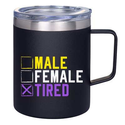 Asexual Transexual Lgbt Pride Gift Tired Non Binary 12oz Stainless Steel Coffee Mug