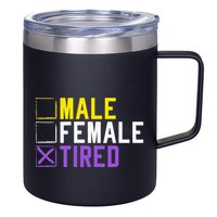 Asexual Transexual Lgbt Pride Gift Tired Non Binary 12oz Stainless Steel Coffee Mug