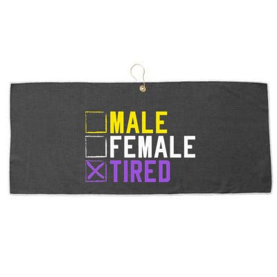 Asexual Transexual Lgbt Pride Gift Tired Non Binary Large Microfiber Waffle Golf Towel