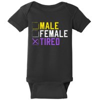 Asexual Transexual Lgbt Pride Gift Tired Non Binary Baby Bodysuit