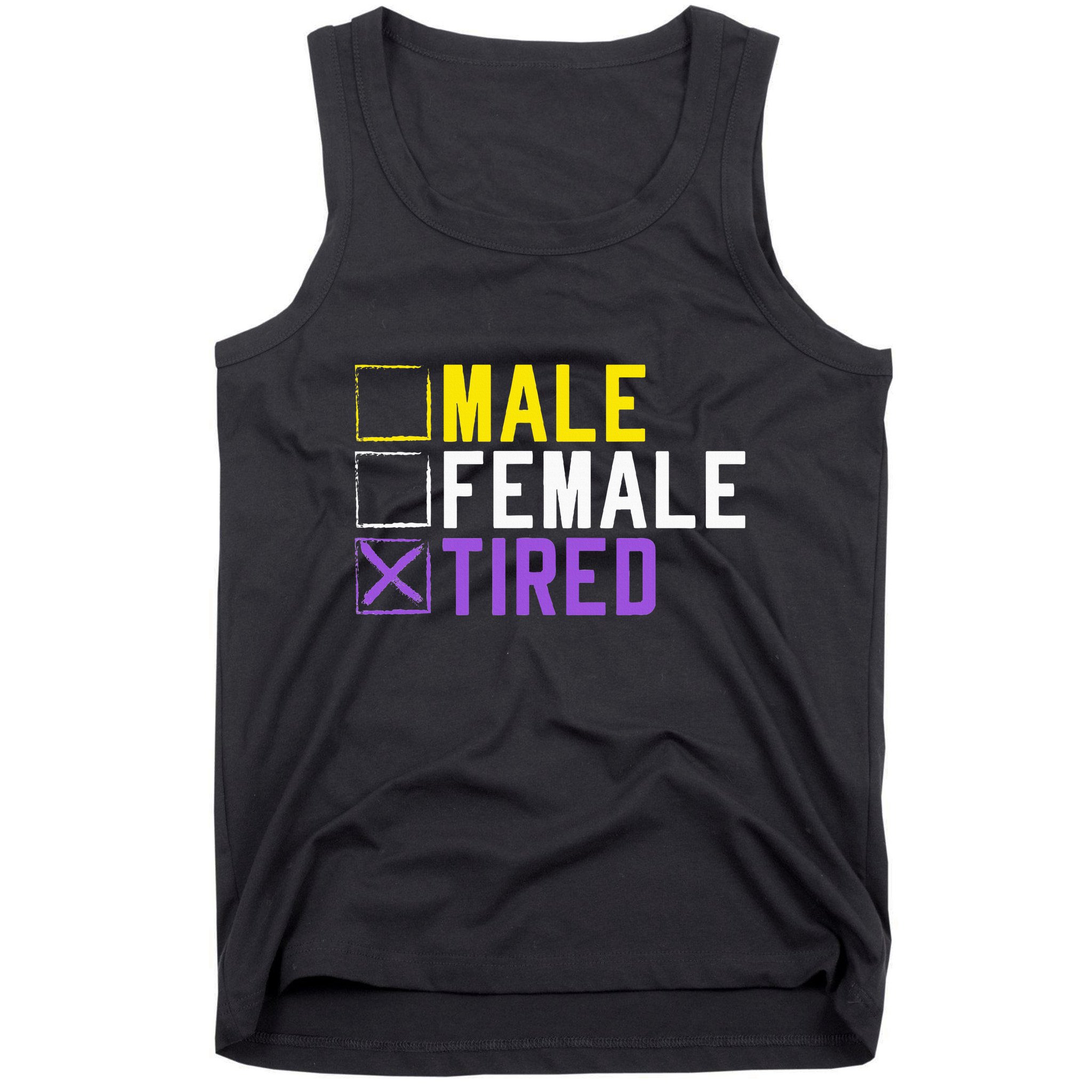 Asexual Transexual Lgbt Pride Gift Tired Non Binary Tank Top