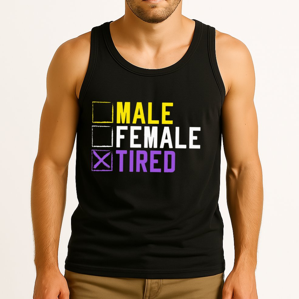 Asexual Transexual Lgbt Pride Gift Tired Non Binary Tank Top