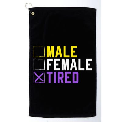 Asexual Transexual Lgbt Pride Gift Tired Non Binary Golf Towel