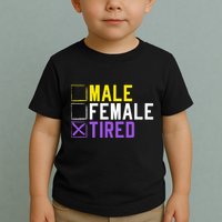 Asexual Transexual Lgbt Pride Gift Tired Non Binary Toddler T-Shirt