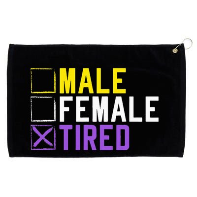 Asexual Transexual Lgbt Pride Gift Tired Non Binary Grommeted Golf Towel