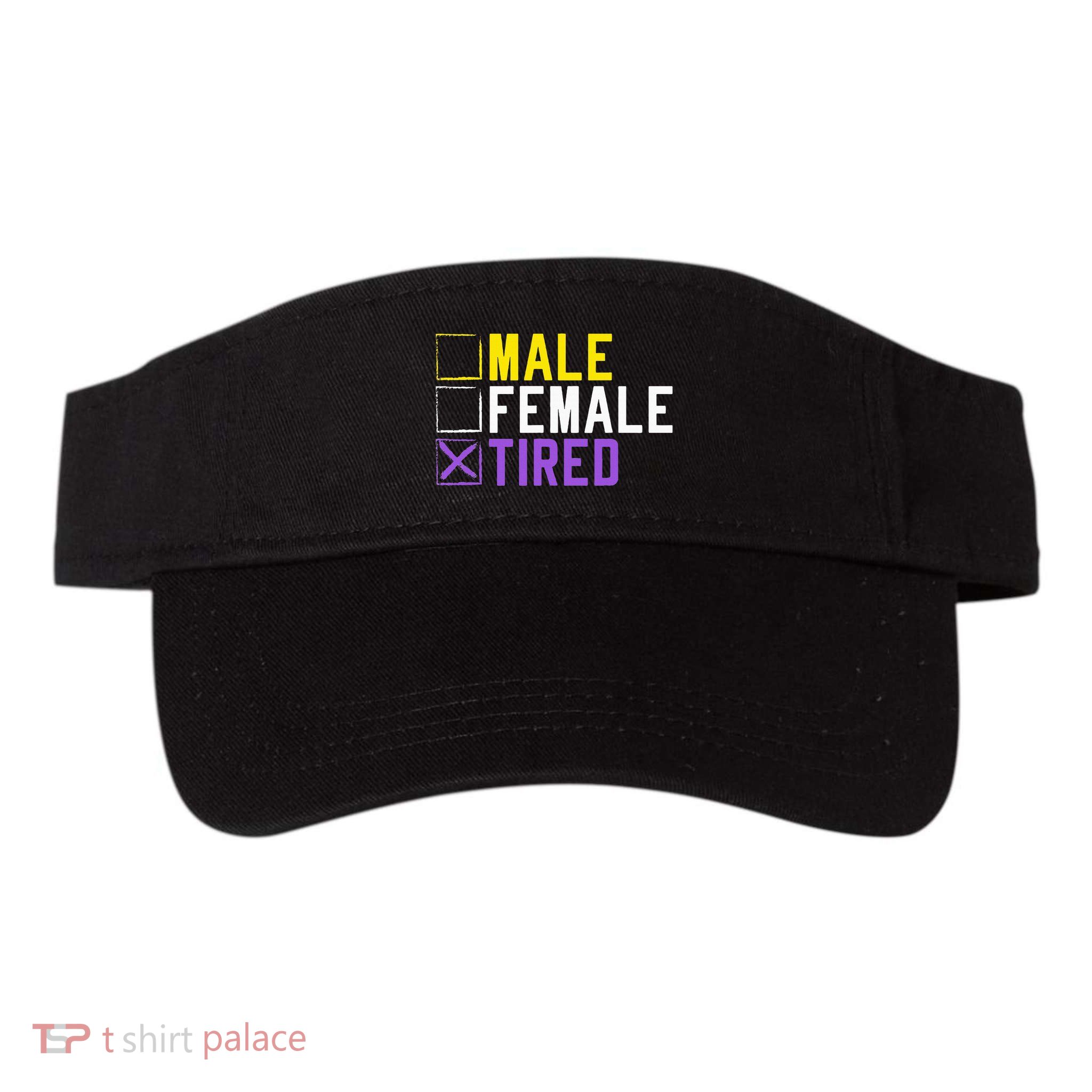 Asexual Transexual Lgbt Pride Gift Tired Non Binary Visor