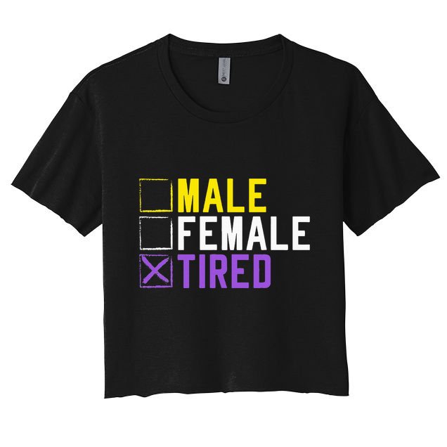 Asexual Transexual Lgbt Pride Gift Tired Non Binary Crop Top