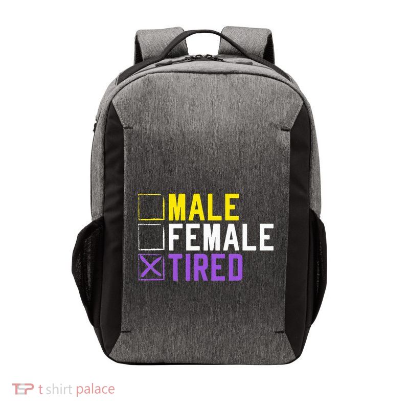 Asexual Transexual Lgbt Pride Gift Tired Non Binary Vector Backpack
