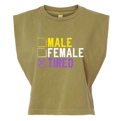 Asexual Transexual Lgbt Pride Gift Tired Non Binary Garment-Dyed Women's Muscle Tee