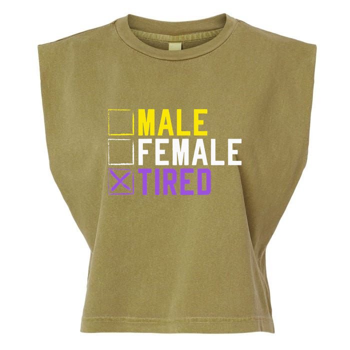 Asexual Transexual Lgbt Pride Gift Tired Non Binary Garment-Dyed Women's Muscle Tee