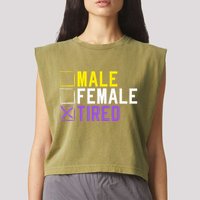 Asexual Transexual Lgbt Pride Gift Tired Non Binary Garment-Dyed Women's Muscle Tee