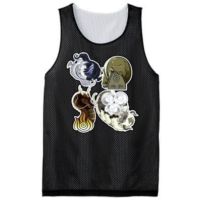 ATLA First Benders Nation Symbols Mesh Reversible Basketball Jersey Tank