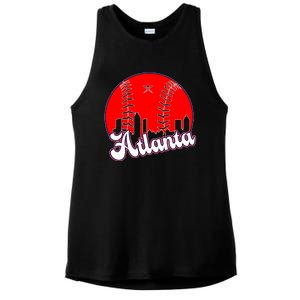 Atlanta Baseball ATL Skyline Ladies PosiCharge Tri-Blend Wicking Tank