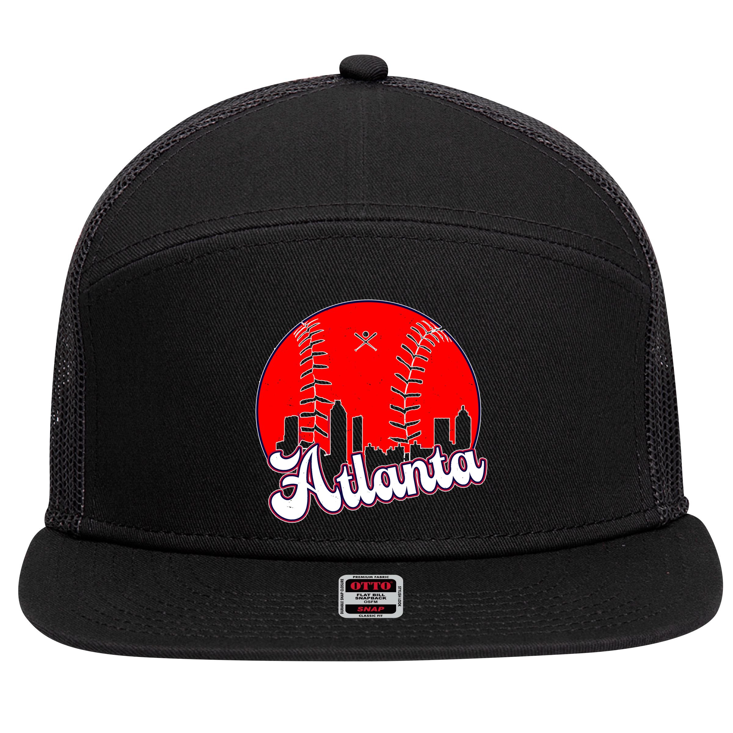 Atlanta Baseball ATL Skyline 7 Panel Mesh Trucker Snapback Hat