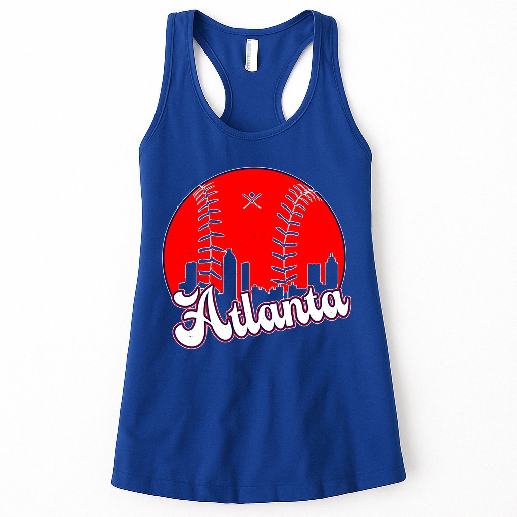 Atlanta Baseball ATL Skyline Womens Tank Top