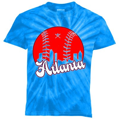 Atlanta Baseball ATL Skyline Kids Tie-Dye T-Shirt