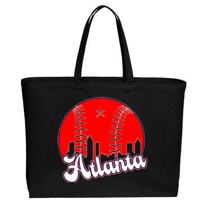 Atlanta Baseball ATL Skyline Cotton Canvas Jumbo Tote