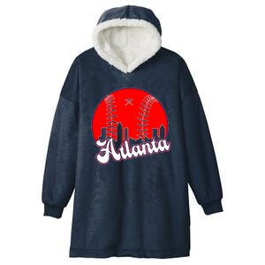 Atlanta Baseball ATL Skyline Hooded Wearable Blanket