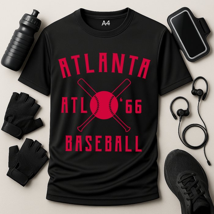 Atlanta Baseball Team Cooling Performance Crew T-Shirt