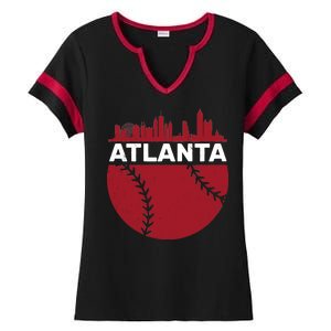 Atlanta Fan Baseball City Ladies Halftime Notch Neck Tee