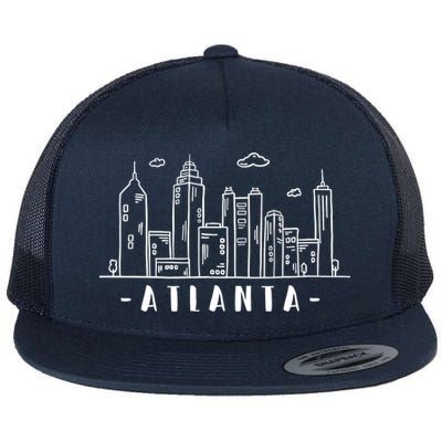 Atlanta Skyline Flat Bill Trucker Hat