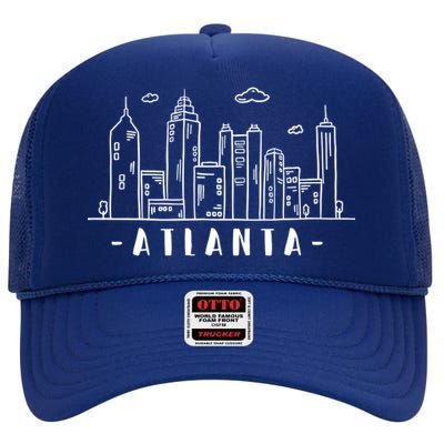 Atlanta Skyline High Crown Mesh Back Trucker Hat