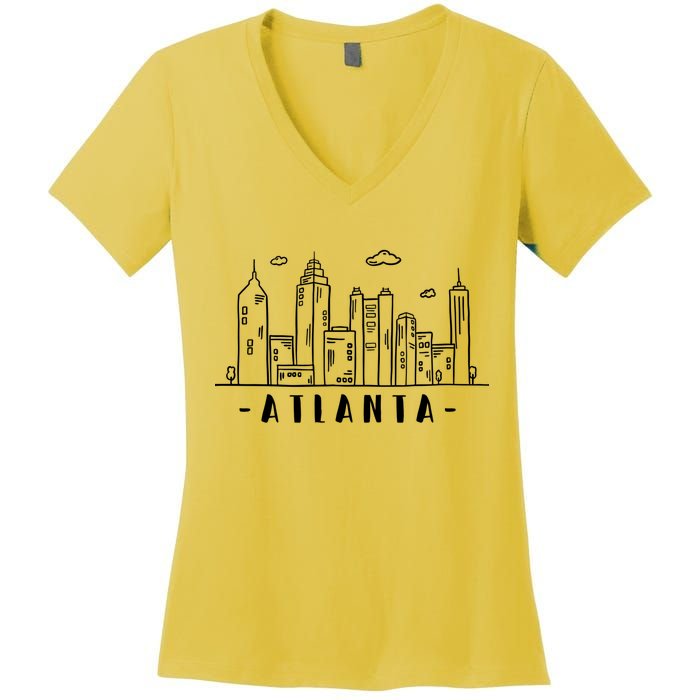 Atlanta Skyline Women's V-Neck T-Shirt