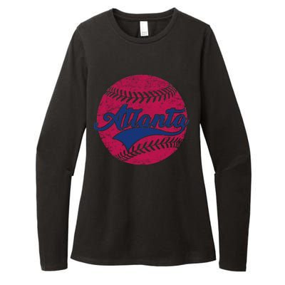 Atlanta Vintage Baseball Fan Womens CVC Long Sleeve Shirt