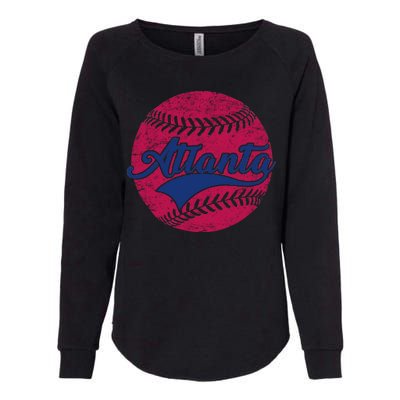 Atlanta Vintage Baseball Fan Womens California Wash Sweatshirt